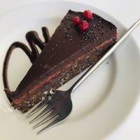 vegan chocolate cake   at bistro ZDRAVO in Sarajevo