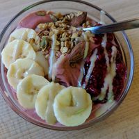 Slaja gigantic portion (here divided in half, the other waiting for a take-away). This particular one is Sabur at bistro ZDRAVO in Sarajevo
