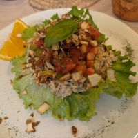 Chickpea tuna on toast at bistro ZDRAVO in Sarajevo