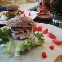 Delicious Vegan Burger at bistro ZDRAVO in Sarajevo