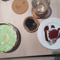 Raspbery cake and soup at bistro ZDRAVO in Sarajevo