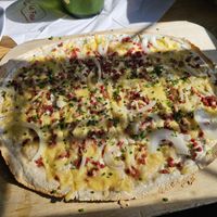 Straßburger Flammkuchen veganised at Le Feu in Quedlinburg