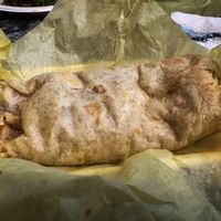 Potato chorizo beans and salsa   at Borreguitas in Pomona