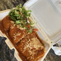 Vegan Wet Burrito with Soy Al Pastor and Red Salsa  at Borreguitas in Pomona