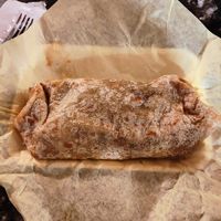 Soy chorizo burrito with potatoes. at Borreguitas in Pomona