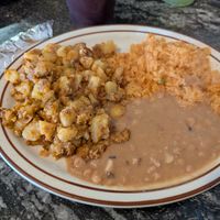 Chorizo con papas breakfast plate. Really good! at Borreguitas in Pomona