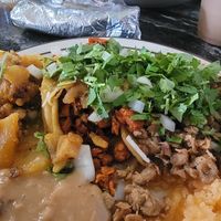 Pastor, carne, and soyrizo tacos at Borreguitas in Pomona