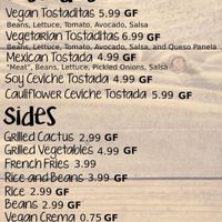 Updated Menu - Feb 2020 at Borreguitas in Pomona