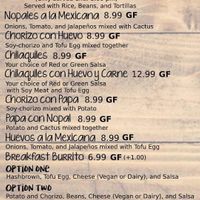 Updated Menu - Feb 2020 at Borreguitas in Pomona