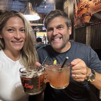 Drinks served in measuring cups  at The Works in Niagara Falls