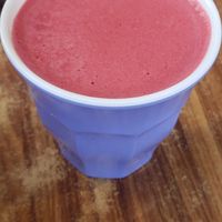 Beet and Apple Juice at I'm Here Because of my Wife - Ani Po Biglal Ishti - אני פה בגלל אשתי in Jerusalem