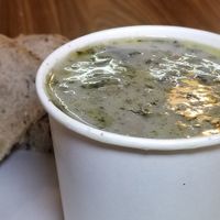 Classic mushroom soup at I'm Here Because of my Wife - Ani Po Biglal Ishti - אני פה בגלל אשתי in Jerusalem