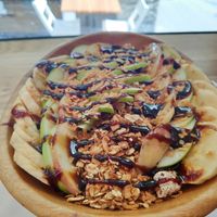 Acai bowl with fruit at I'm Here Because of my Wife - Ani Po Biglal Ishti - אני פה בגלל אשתי in Jerusalem