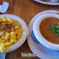Mac and Cheese and the daily soup (gumbo) at Veggie Grill by Next Level in El Segundo