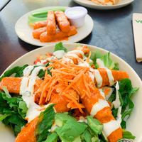 B Wing salad with wings and a buffalo bomber- wings all day! at Veggie Grill by Next Level in El Segundo