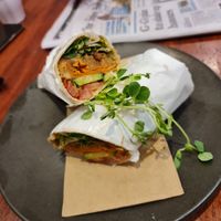 Falafel wrap at Perfect Break Vegetarian Cafe in Gerringong