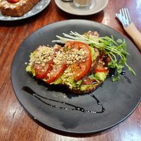 Sourdough stack at Perfect Break Vegetarian Cafe in Gerringong