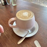 Almond latte   at Perfect Break Vegetarian Cafe in Gerringong