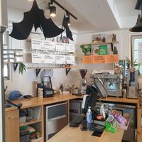 nice cafe set up at Vegan Space in Seoul