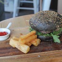 black veggie burger at La Carioca in Barcelona