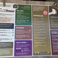 food menu at La Carioca in Barcelona