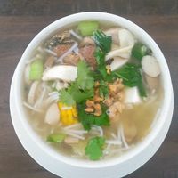 Vegan, huge, fish bihun soup at CunThi Good Taste Vegetarian in Penang