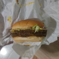 Double vegan burger with vegan cheese at Anti Burger in Panama City