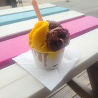 Mango and Dark Chocolate at Cariad Gelato in Porthmadog