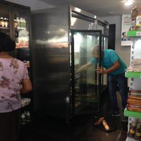 Here is where I always buy veggie meats :) at Calias in Santo Domingo