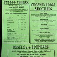 Vegan menu as of August 2018 at Rainbeau Jo's in Lihue