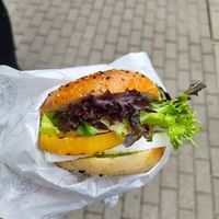 Vegan in athens bagel at Big Bad Bagels - Baznicas in Riga