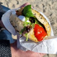 Athens bagel (nice if you like vegan feta) at Big Bad Bagels - Baznicas in Riga