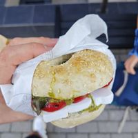 had the vegan athens bagel at Big Bad Bagels - Baznicas in Riga