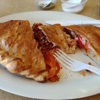 Custom vegan calzone at Umbria Pizzeria in Blaine