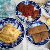 Pratos veganos at Penteskoufoi in Corinth