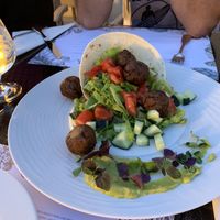 Lentil bites with veggie and tortilla. The lentil bites did not taste good to me at all. Bland and tasteless   at Supetar in Cavtat