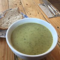 Courgette and Basil Soup at Unity Grill in Ayr