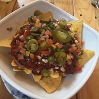 Nachos with Vegan Chilli and Vegan Cheese at Unity Grill in Ayr