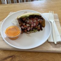 Arepa  at Juicygreens in Jamaica Plain