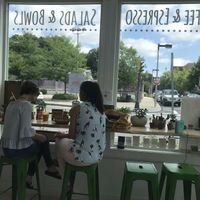 Inside seating at Juicygreens in Jamaica Plain