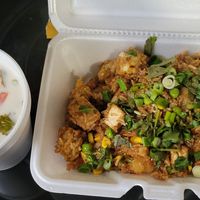 Vegan option fried rice(no egg) with tofu at Sukhothai in Lancaster