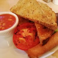 Vegan breakfast (minus mushrooms on request) at Compass Cafe Bar in Blackpool