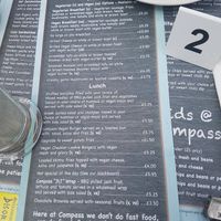 The vegan menu at Compass Cafe Bar in Blackpool
