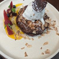 Cacao pancakes 🥰 at Zetta's Pantry in Fitzroy