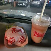 Carmel shake yummy 😋 at Monty's Good Burger - Koreatown in Los Angeles