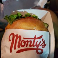 Single burger 🍔 at Monty's Good Burger - Koreatown in Los Angeles