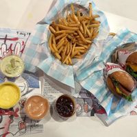Our order at Monty's Good Burger - Koreatown in Los Angeles