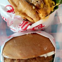 Double burger and Chicken Sandwich   at Monty's Good Burger - Koreatown in Los Angeles