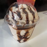 Mini chocolate shake. So good! Reminded me of Wendy’s frosty  at Monty's Good Burger - Koreatown in Los Angeles