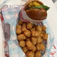 Double Monties Good Burger with Tots  at Monty's Good Burger - Koreatown in Los Angeles